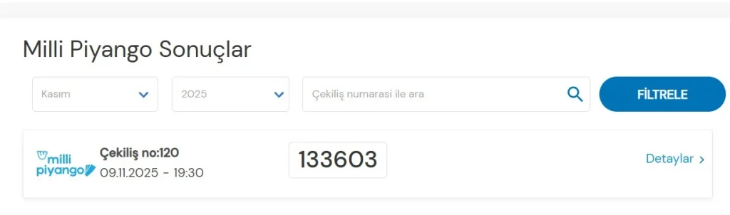 Milli Piyango Sonuclar